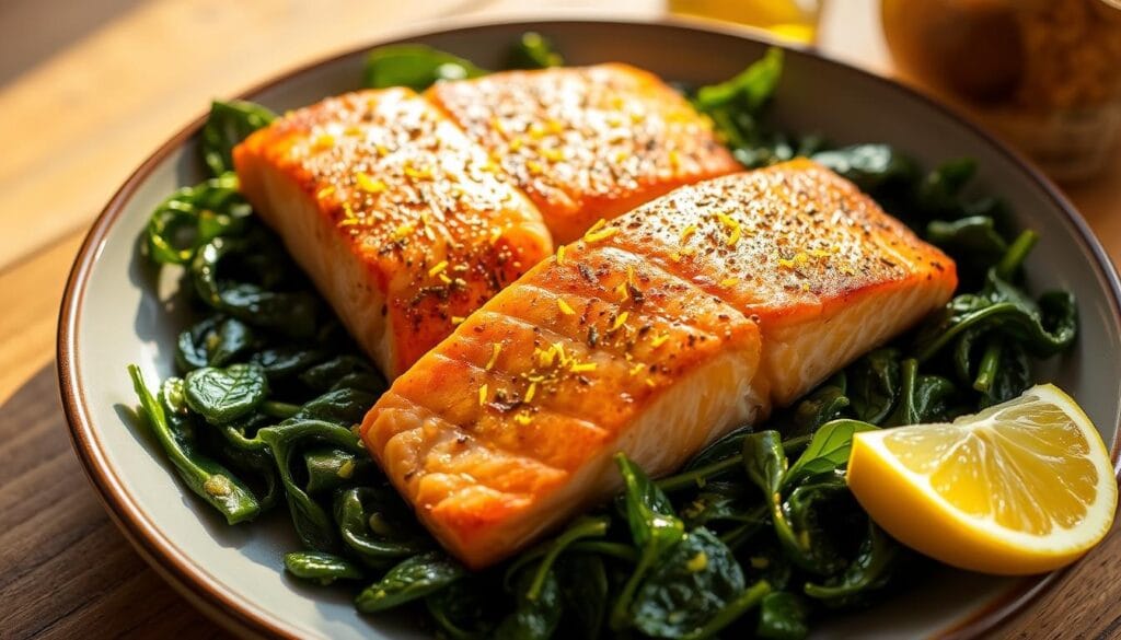 salmon spinach recipe​